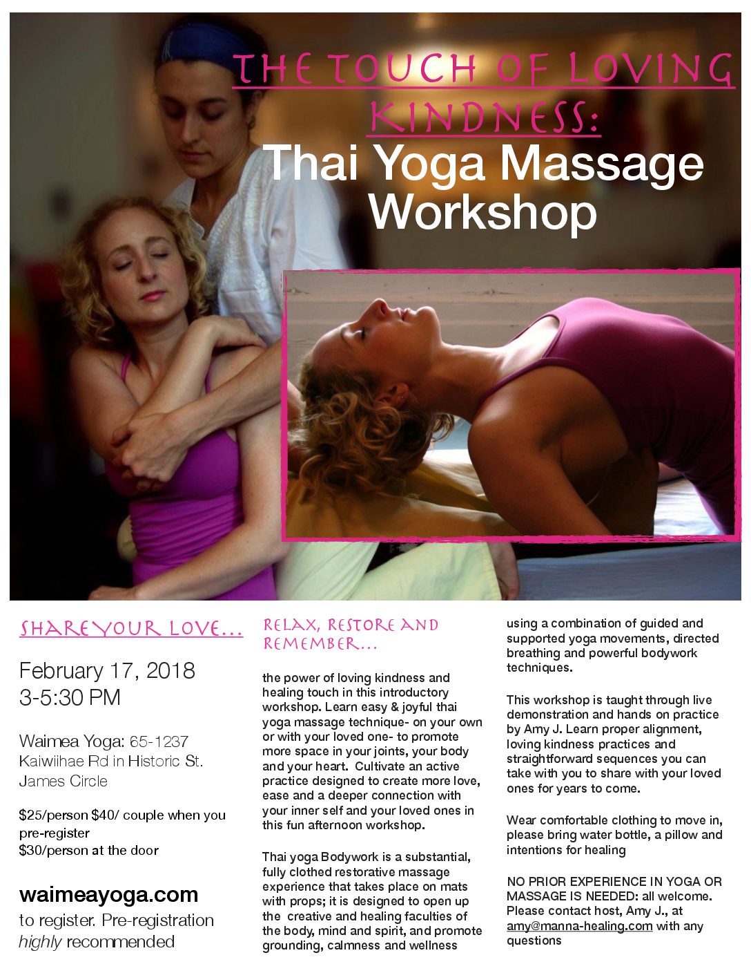 Thai Yoga Massage Workshop